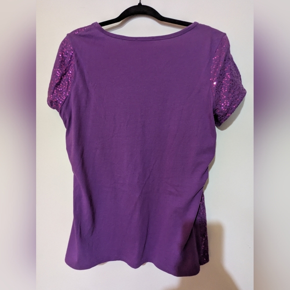 The Limited Purple Sequin Cap Sleeve Tee - Picture 2 of 2